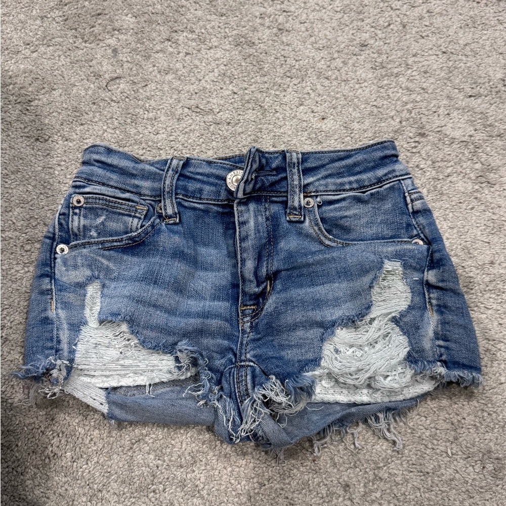 American Eagle Outfitters Ripped Blue Jean Shorts